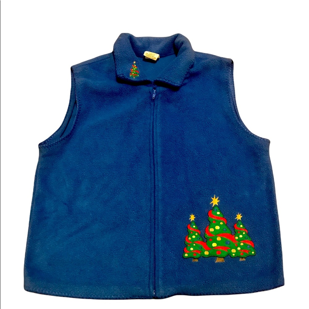 Christmas tree fleece vest